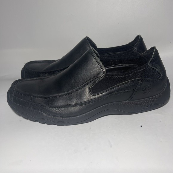 Men's Timberland Earthkeepers Anti-Fatigue Black Leather Loafers US Size 9M - Picture 1 of 11